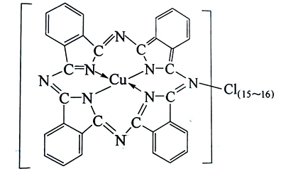 酞菁顏料綠7分子結(jié)構(gòu)圖