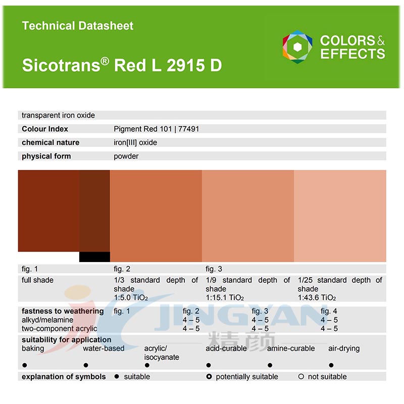 巴斯夫BASF Sicotrans L2915D半透明氧化鐵紅無(wú)機(jī)顏料